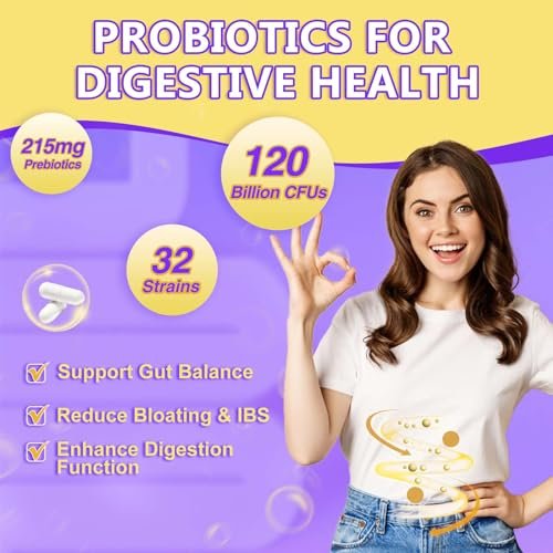 DRFOSTER Probiotika für Frauen & Männer – 120 Milliarden KBE, Präbiotika & Probiotika für die Darmgesundheit, mit Vitamin D3, Zink & Immununterstützung, 90 Kapseln (45 Tage – 3 Monate Vorrat)