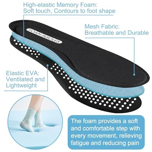 Endoto Schaumstoff-Einlegesohlen für Skechers Schuhe, Ersatz-Polster-Einlagen für Herren Sneaker für ganztägigen Fußkomfort (Größe: US Herren 9,5 - EU 42,5)