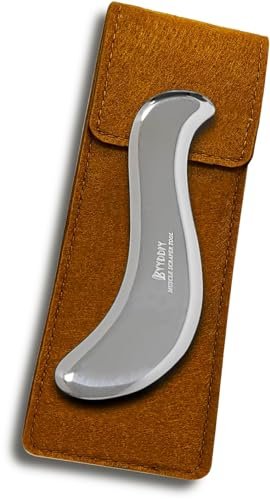 BYYDDIY 6,3 Zoll Edelstahl Gua Sha Werkzeug & Muskel-Schaber & Gesichts-Gua Sha (Edelstahl)