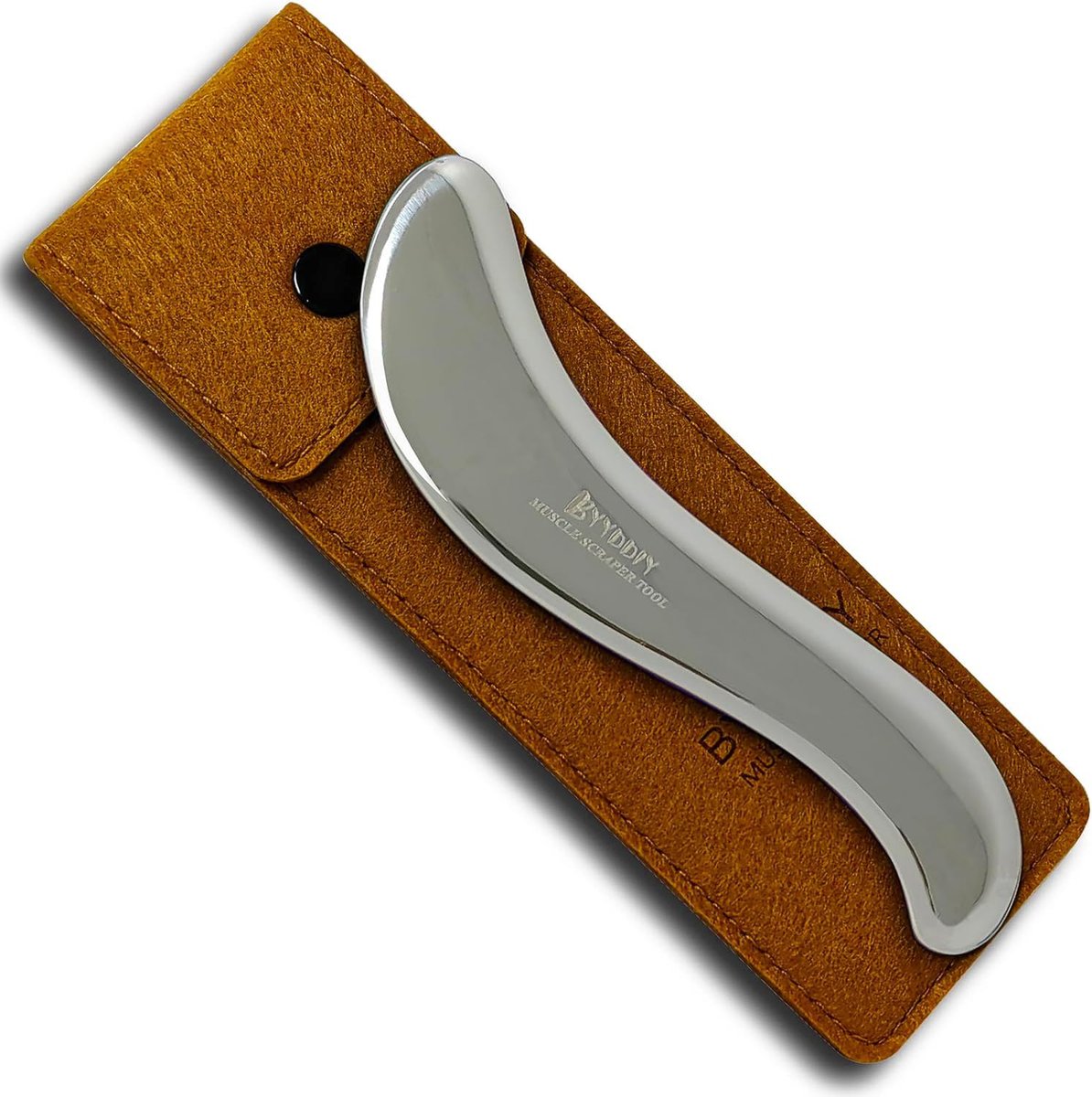 BYYDDIY 6,3 Zoll Edelstahl Gua Sha Werkzeug & Muskel-Schaber & Gesichts-Gua Sha (Edelstahl)