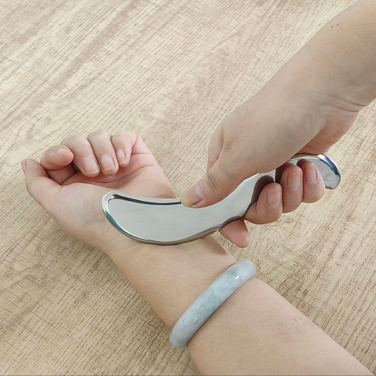 BYYDDIY 6,3 Zoll Edelstahl Gua Sha Werkzeug & Muskel-Schaber & Gesichts-Gua Sha (Edelstahl)