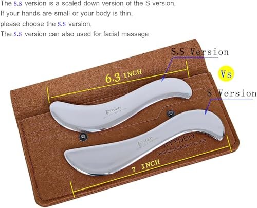 BYYDDIY 6,3 Zoll Edelstahl Gua Sha Werkzeug & Muskel-Schaber & Gesichts-Gua Sha (Edelstahl)