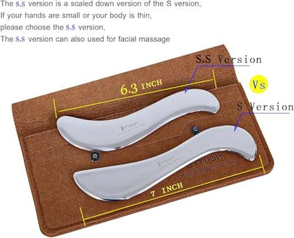 BYYDDIY 6,3 Zoll Edelstahl Gua Sha Werkzeug & Muskel-Schaber & Gesichts-Gua Sha (Edelstahl)