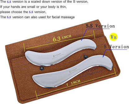 BYYDDIY 6,3 Zoll Edelstahl Gua Sha Werkzeug & Muskel-Schaber & Gesichts-Gua Sha (Edelstahl)