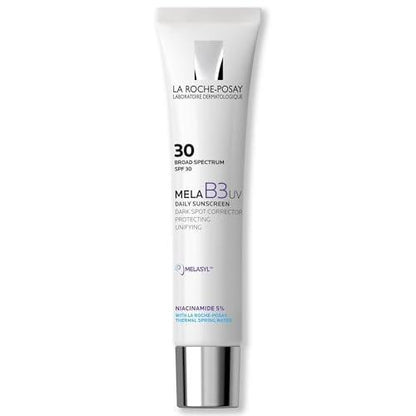 La Roche-Posay Mela B3 UV Tägliche Sonnencreme, Gesichtsfeuchtigkeitscreme mit LSF 30 + Anti-Aging Melasyl + 5% Niacinamid, Korrigiert und schützt vor Sonnenschäden, Gesichtssonnencreme ohne weißen Schimmer, 40 ml