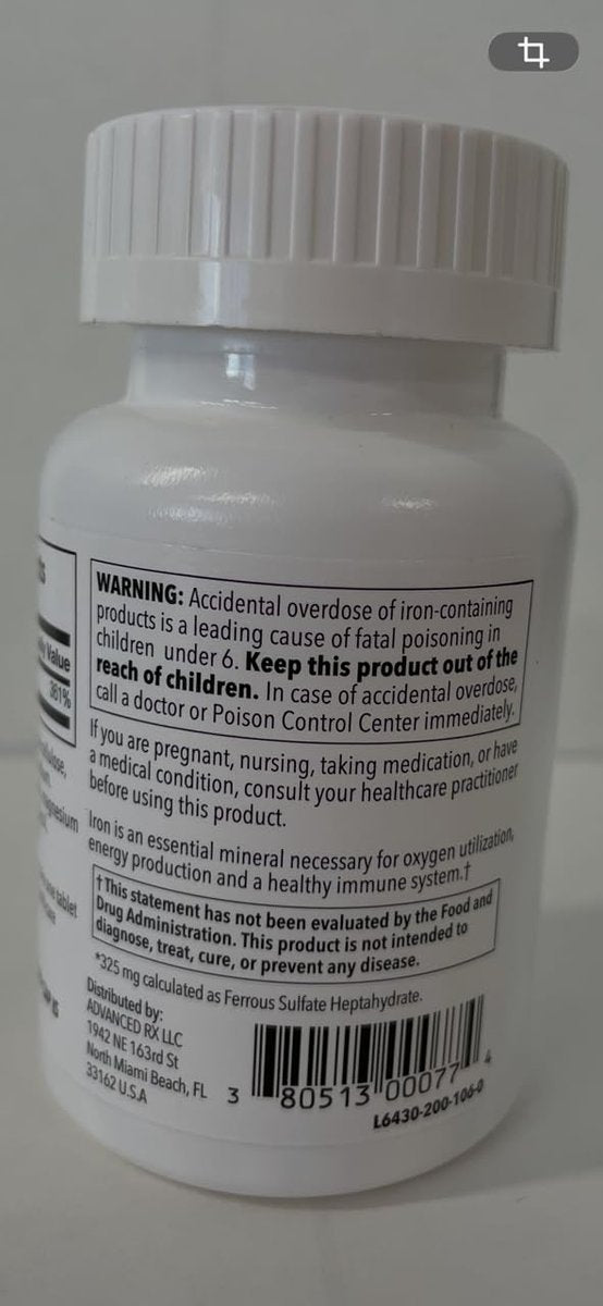 Puregen Labs Eisen 65mg – Hochdosiertes Eisenpräparat | Ohne künstliche Farbstoffe – 400 Tabletten