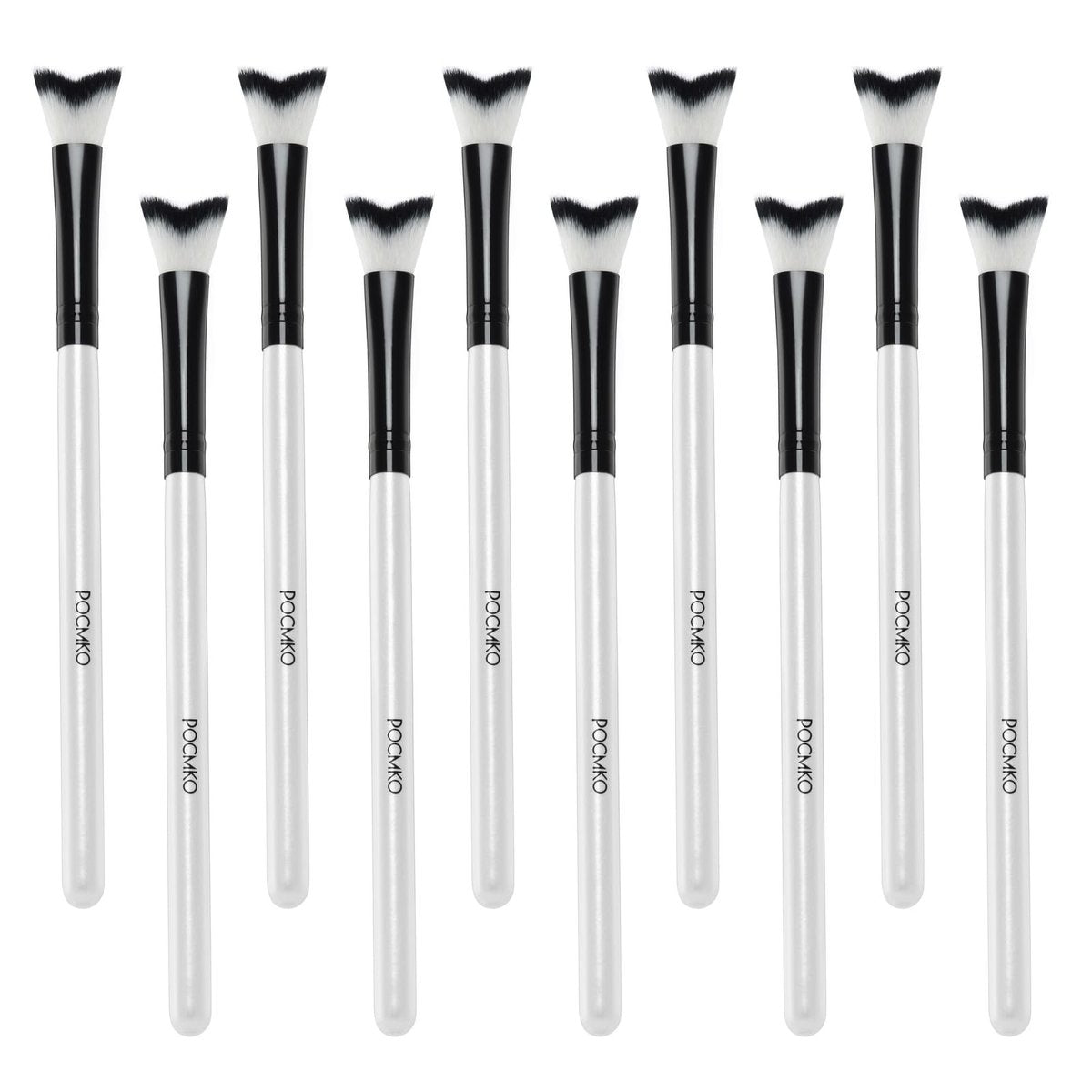 POCMKO 10-teiliges Set gebogene flauschige Wimpernreinigungsbürsten, Wimpernverlängerungs-Shampoo-Reinigungsbürste, Wimpernreinigerbürsten, professionelles Wimpernwaschbürsten-Set