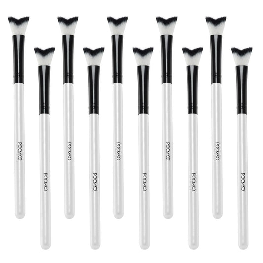 POCMKO 10-teiliges Set gebogene flauschige Wimpernreinigungsbürsten, Wimpernverlängerungs-Shampoo-Reinigungsbürste, Wimpernreinigerbürsten, professionelles Wimpernwaschbürsten-Set