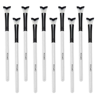 POCMKO 10-teiliges Set gebogene flauschige Wimpernreinigungsbürsten, Wimpernverlängerungs-Shampoo-Reinigungsbürste, Wimpernreinigerbürsten, professionelles Wimpernwaschbürsten-Set