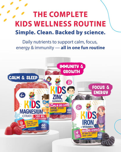 Magnesium Gummis für Kinder & Erwachsene - 100mg - Beruhigende Magnesium-Lutschtabletten - Magnesiumcitrat Kautablette für Stimmung & Muskelunterstützung - Citrato de Magnesio para Niños - 30 Gummis
