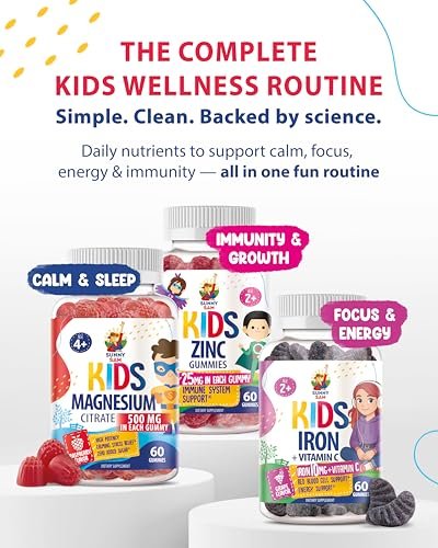 Zink Gummibärchen für Kinder – Kaubare Zink-Gummies zur Unterstützung des Immunsystems – Wenig Zucker, natürliches Antioxidans, Nicht-GVO, für Kleinkinder & Teenager – 90 Gummies