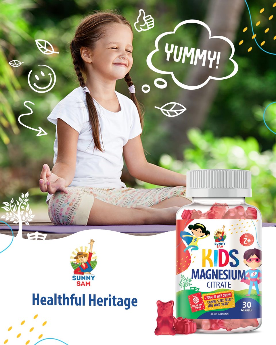 Magnesium Gummis für Kinder & Erwachsene - 100mg - Beruhigende Magnesium-Lutschtabletten - Magnesiumcitrat Kautablette für Stimmung & Muskelunterstützung - Citrato de Magnesio para Niños - 30 Gummis