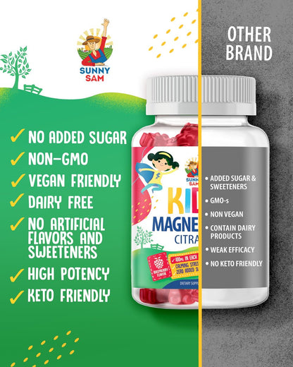 Magnesium Gummis für Kinder & Erwachsene - 100mg - Beruhigende Magnesium-Lutschtabletten - Magnesiumcitrat Kautablette für Stimmung & Muskelunterstützung - Citrato de Magnesio para Niños - 30 Gummis