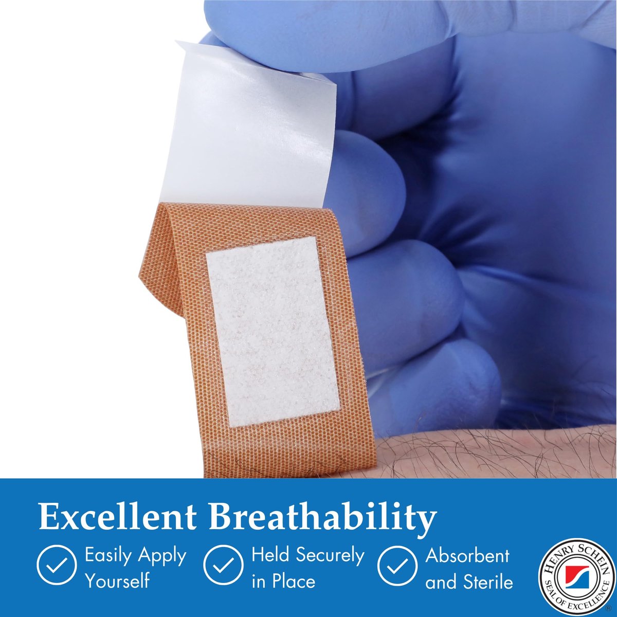 Henry Schein Sterile Haftverbände aus Stoff, 1" x 3" – Box mit 100 flexiblen, atmungsaktiven Wundabdeckungen für Erste Hilfe, medizinische Zwecke, Kliniken & Notfallkits