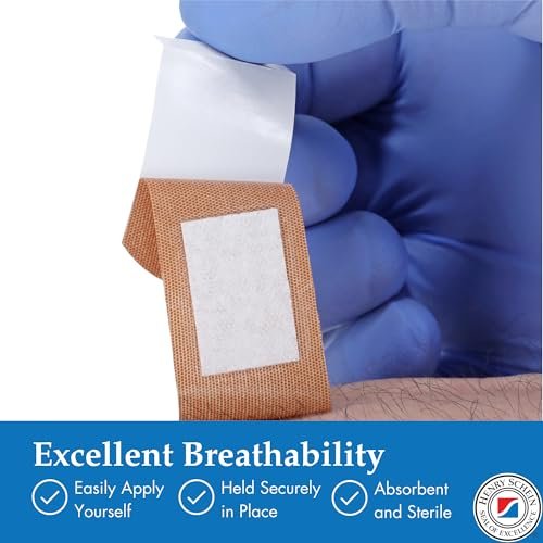 Henry Schein Sterile Haftverbände aus Stoff, 1" x 3" – Box mit 100 flexiblen, atmungsaktiven Wundabdeckungen für Erste Hilfe, medizinische Zwecke, Kliniken & Notfallkits