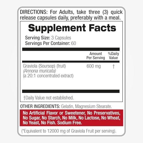 FITO MEDIC'S Lab Graviola Soursop Kapseln – 180 Kapseln | Premium Graviola Supplement