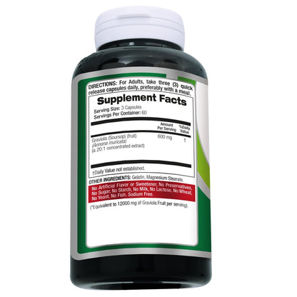FITO MEDIC'S Lab Graviola Soursop Kapseln – 180 Kapseln | Premium Graviola Supplement
