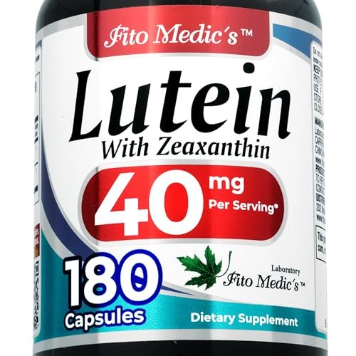 FITO MEDIC'S Lab Lutein Supplement mit Zeaxanthin, 180 Kapseln, pflanzliche Formel