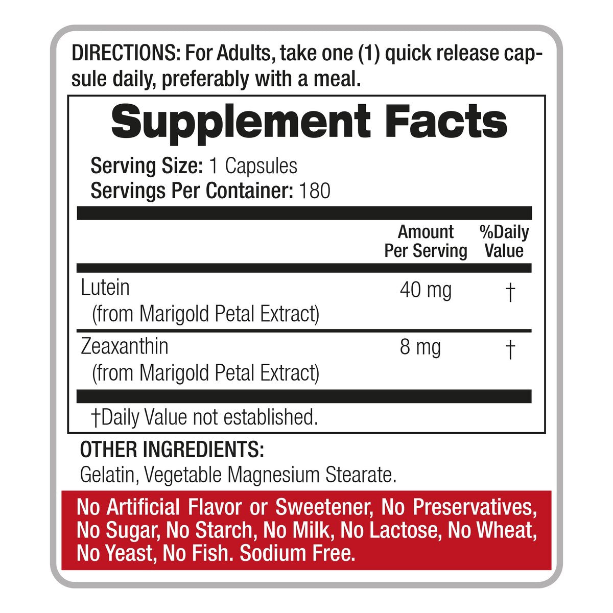 FITO MEDIC'S Lab Lutein Supplement mit Zeaxanthin, 180 Kapseln, pflanzliche Formel