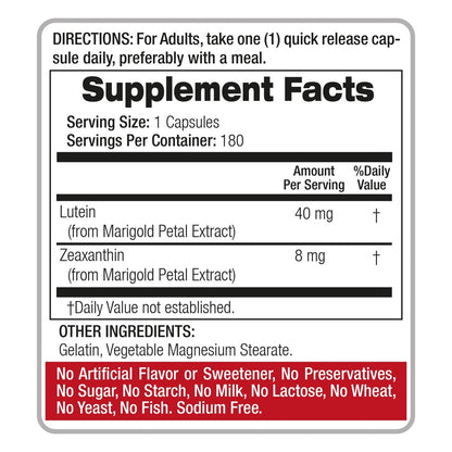 FITO MEDIC'S Lab Lutein Supplement mit Zeaxanthin, 180 Kapseln, pflanzliche Formel