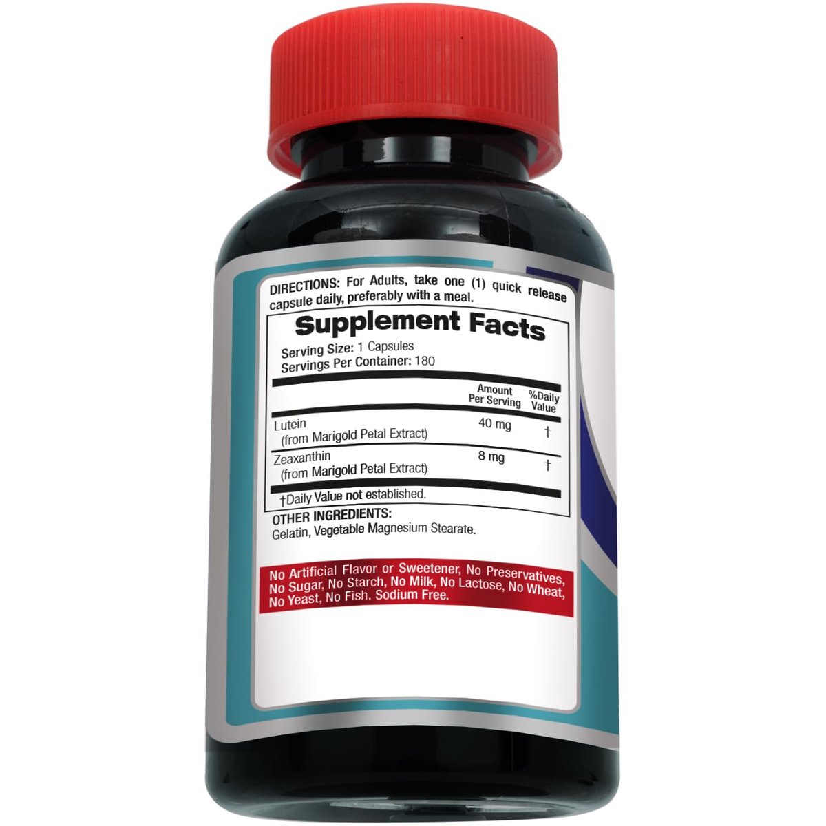 FITO MEDIC'S Lab Lutein Supplement mit Zeaxanthin, 180 Kapseln, pflanzliche Formel