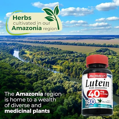 FITO MEDIC'S Lab Lutein Supplement mit Zeaxanthin, 180 Kapseln, pflanzliche Formel