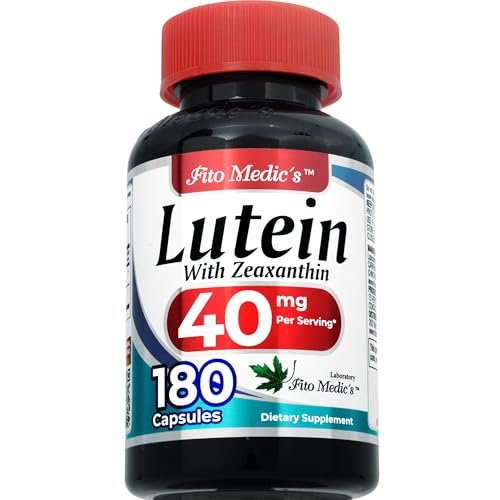 FITO MEDIC'S Lab Lutein Supplement mit Zeaxanthin, 180 Kapseln, pflanzliche Formel