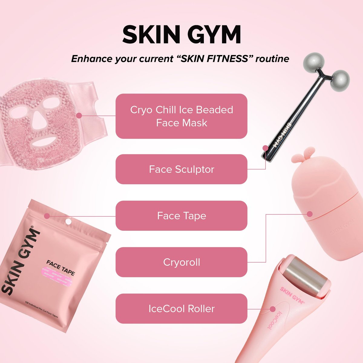 SKIN GYM CryoChill Ice Beaded Face Mask – Wiederverwendbare Kühlmaske gegen Schwellungen & Kopfschmerzen, Gelperlen-Maske für Gesicht, Abschwellende Kälte für die Hautpflege