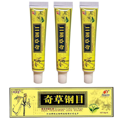 Offizieller Verkäufer - QICAOGANGMU Chinesische Heilkräuter-Creme - Steroidfrei, Natürliche Linderung bei Hautproblemen - 3er-Pack
