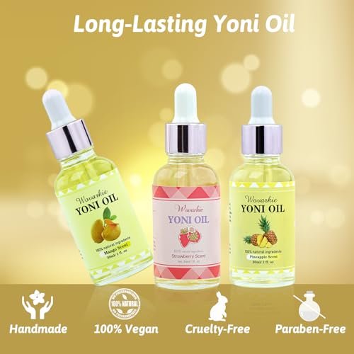 Wovarkie 3er-Pack Yoni-Öl für Frauen – 100% natürliches Intimöl, pH-ausgleichend, Deodorant für den Intimbereich, reine ätherische Öle (3 x 30 ml)
