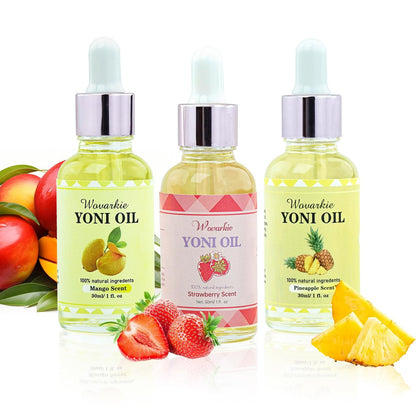Wovarkie 3er-Pack Yoni-Öl für Frauen – 100% natürliches Intimöl, pH-ausgleichend, Deodorant für den Intimbereich, reine ätherische Öle (3 x 30 ml)