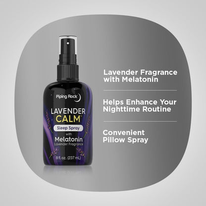 Piping Rock Melatonin Schlafspray für Erwachsene | 240 ml | mit Melatonin & Lavendel für Kissen, Raum & Körper | Nachtruhe-Mist