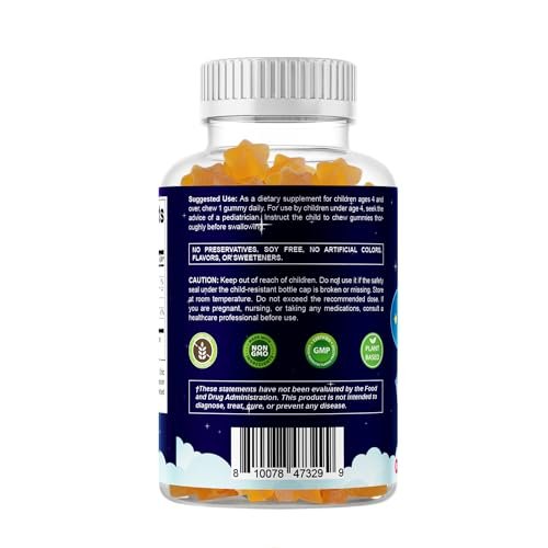 Vitamatic Zuckerfreie Melatonin Gummies für Kinder 1mg, 90 Fruchtgummis, Ananas & Passionsfrucht Geschmack, 90 Tage Vorrat