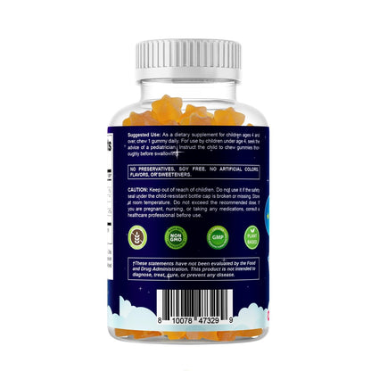 Vitamatic Zuckerfreie Melatonin Gummies für Kinder 1mg, 90 Fruchtgummis, Ananas & Passionsfrucht Geschmack, 90 Tage Vorrat