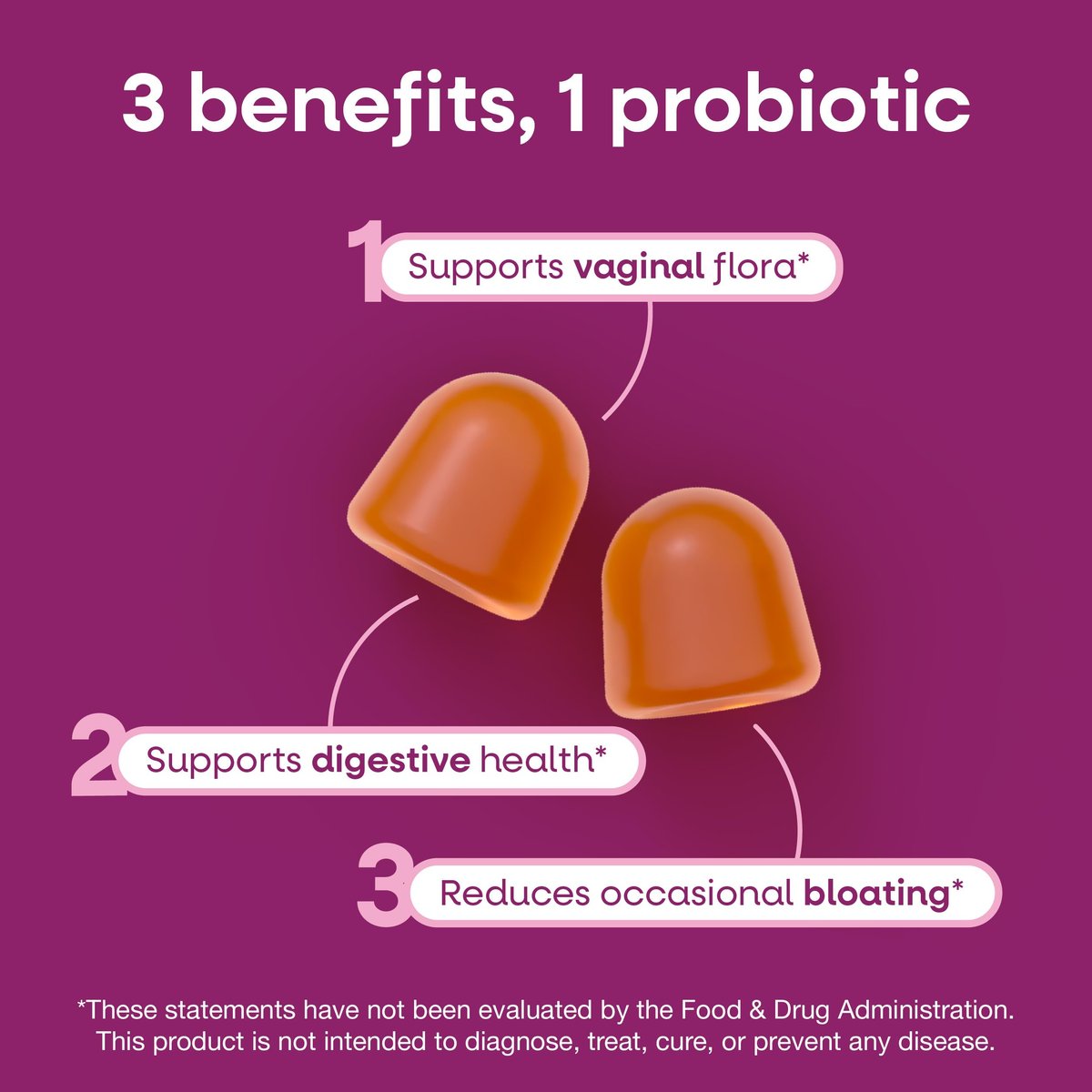 Nature's Way Pearls Probiotic Women's Gummy 3-in-1, Reduziert gelegentliche Blähungen*, Unterstützt Verdauungs- & Vaginalgesundheit*, Glutenfrei, Orangen Geschmack, 60 Gummis