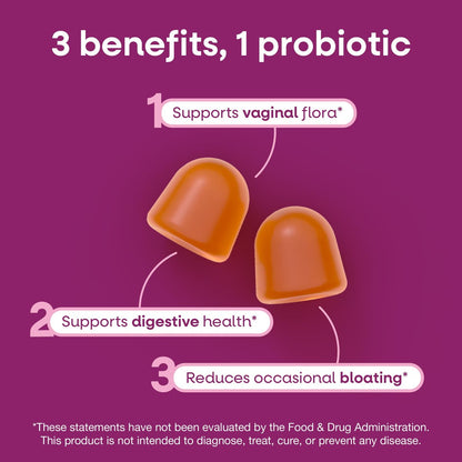 Nature's Way Pearls Probiotic Women's Gummy 3-in-1, Reduziert gelegentliche Blähungen*, Unterstützt Verdauungs- & Vaginalgesundheit*, Glutenfrei, Orangen Geschmack, 60 Gummis