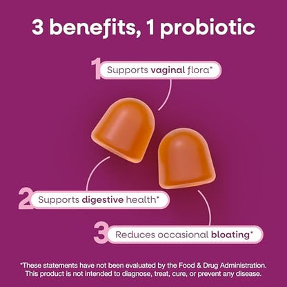 Nature's Way Pearls Probiotic Women's Gummy 3-in-1, Reduziert gelegentliche Blähungen*, Unterstützt Verdauungs- & Vaginalgesundheit*, Glutenfrei, Orangen Geschmack, 60 Gummis