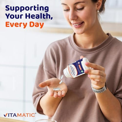 Vitamatic Magnesium Citrat 500 mg pro Portion - 180 Kapseln (150 mg elementares Magnesium) mit Vitamin B6 für optimale Aufnahme - Unterstützt Muskel-, Gelenk- und Herzgesundheit*