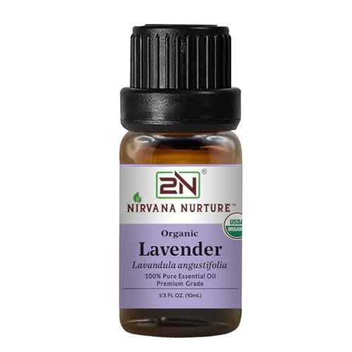 Nirvana Nurture Lavendel Ätherisches Öl, USDA Bio, 100% Rein Unverdünnt, Aromatherapieöl für Diffuser, Haar- und Hautpflege