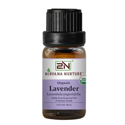 Nirvana Nurture Lavendel Ätherisches Öl, USDA Bio, 100% Rein Unverdünnt, Aromatherapieöl für Diffuser, Haar- und Hautpflege