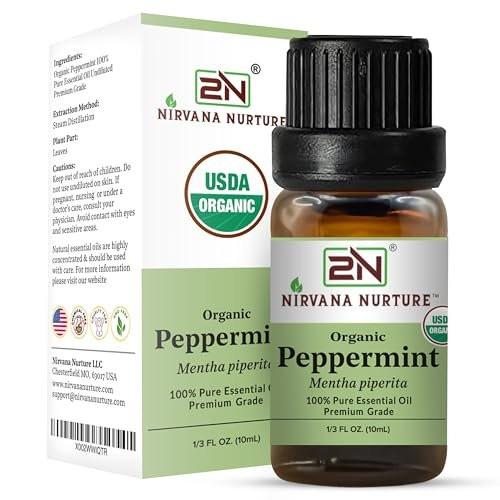 Nirvana Nurture Bio-Pfefferminzöl, USDA Bio, 100% rein unverdünnt, 0,34 Fl Oz