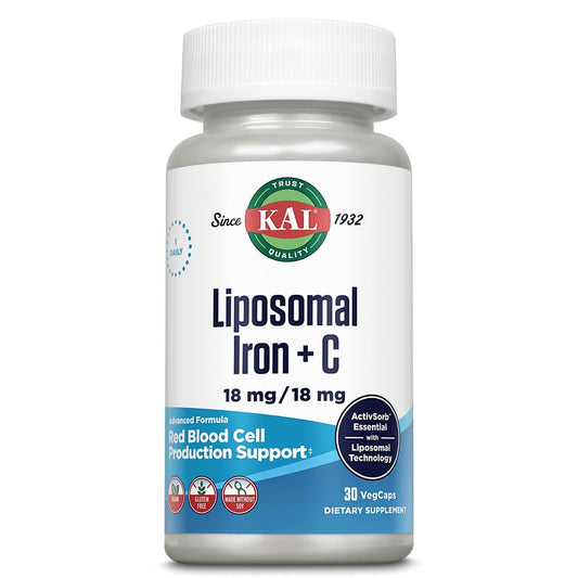 KAL Liposomales Eisenpräparat mit Liposomalem Vitamin C – Hochdosiert, Sanft zum Magen, Vegan, Glutenfrei, 30 Kapseln