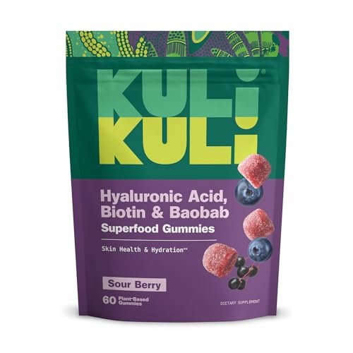 Kuli Kuli Super Gummis – Hautpflege mit Baobab, Holunder und Biotin – 60 zuckerfreie, glutenfreie Gummis