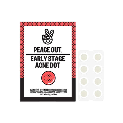 PEACE OUT Early Stage Acne Dots – Mikronadel-Akne-Patches mit 2% Salicylsäure gegen Pickel unter der Haut (8 Stück)