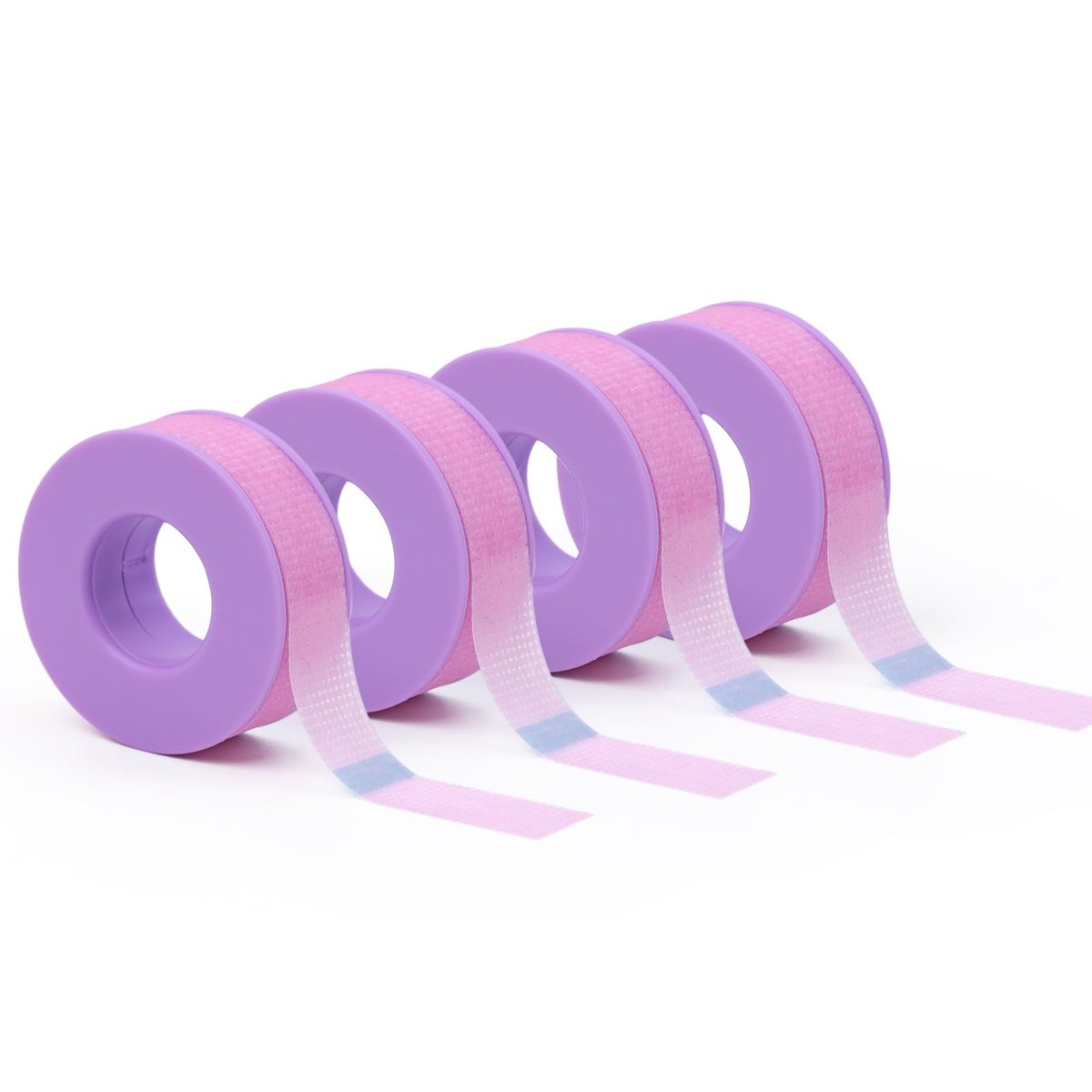 LZM Wimpernklebeband für Wimpernverlängerungen, Silikon-Gel-Klebeband für empfindliche Haut, schmerzfreies Entfernen (0,5 Zoll x 4 Yards, 4 Rollen, Lila)