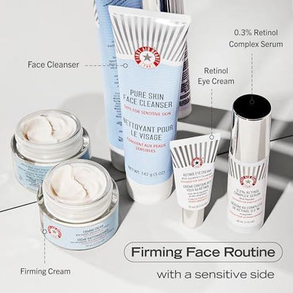 First Aid Beauty Retinol Augencreme mit Squalan + Ceramiden, verkapseltes Retinol-Serum für empfindliche Haut, verbessert das Erscheinungsbild von feinen Linien und Fältchen, 0,5 oz