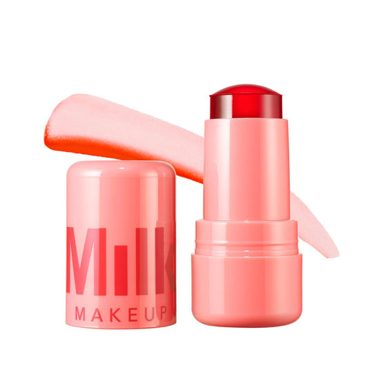 Milk Makeup Cooling Water Jelly Tint – Lang anhaltender, transparenter Lippen- und Wangenstift mit festigendem veganem Kollagen und feuchtigkeitsspendender Aloe – übertragungssicher, aufbaubarer Lippenstift + Rouge – Spritz (Koralle), 0,17 oz