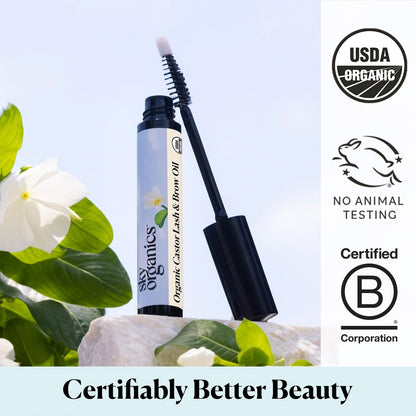 Sky Organics Bio Wimpern- & Augenbrauenserum mit Rizinusöl, Moringa, Amla, Vitamin E – 0,4 fl oz (12 ml) inkl. Applikator