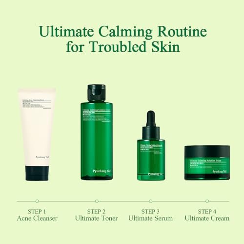 Pyunkang Yul PKY Ultimate Calming Solution Ampulle für empfindliche Haut mit patentierten Inhaltsstoffen – Beruhigendes Serum mit Cica und Teebaum für reduzierte Rötungen (30 ml)