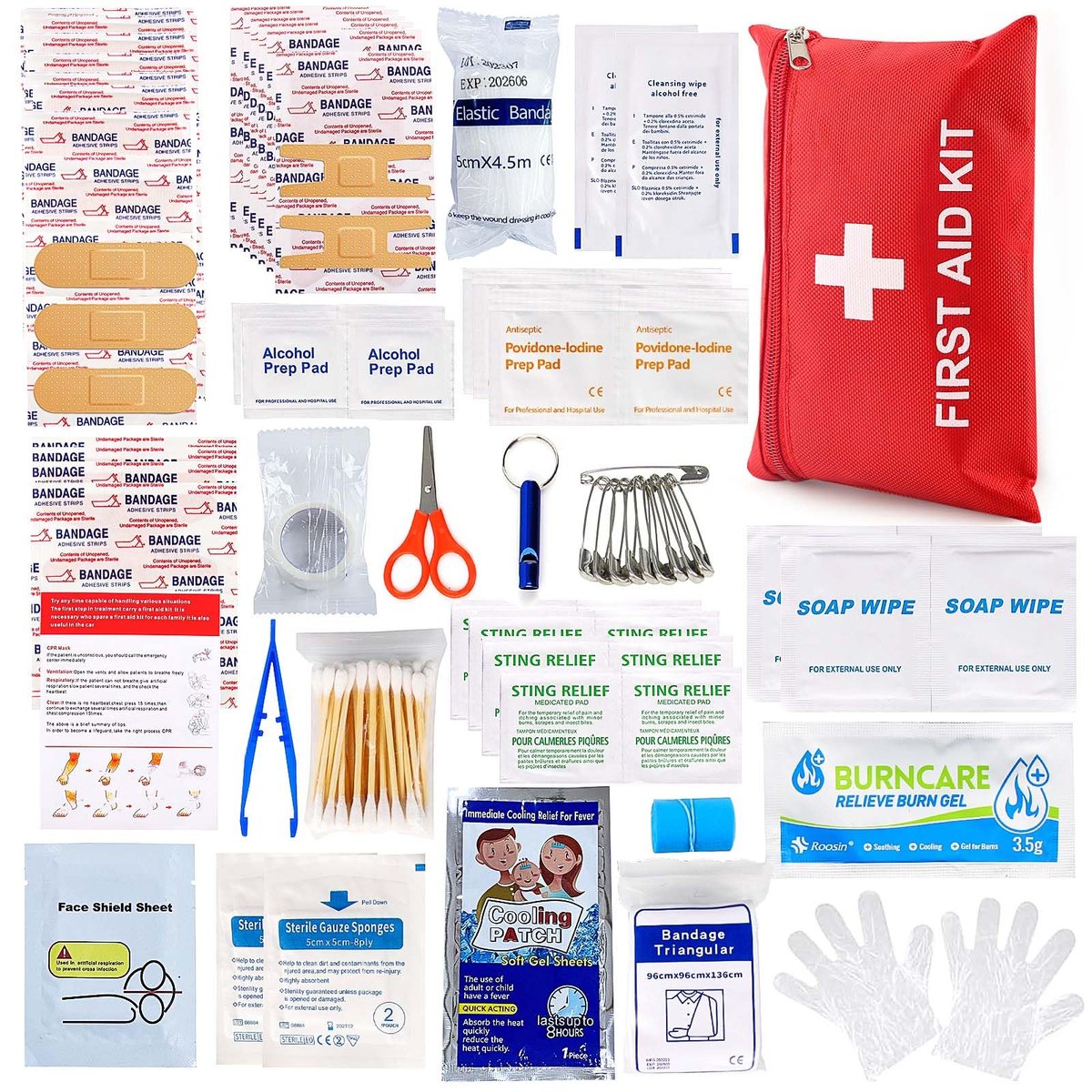 LOYEE 107-teiliges Erste-Hilfe-Set für Zuhause, Auto, Reisen – Kompaktes Notfallset für Wandern, Camping, Boot, Sport & Outdoor